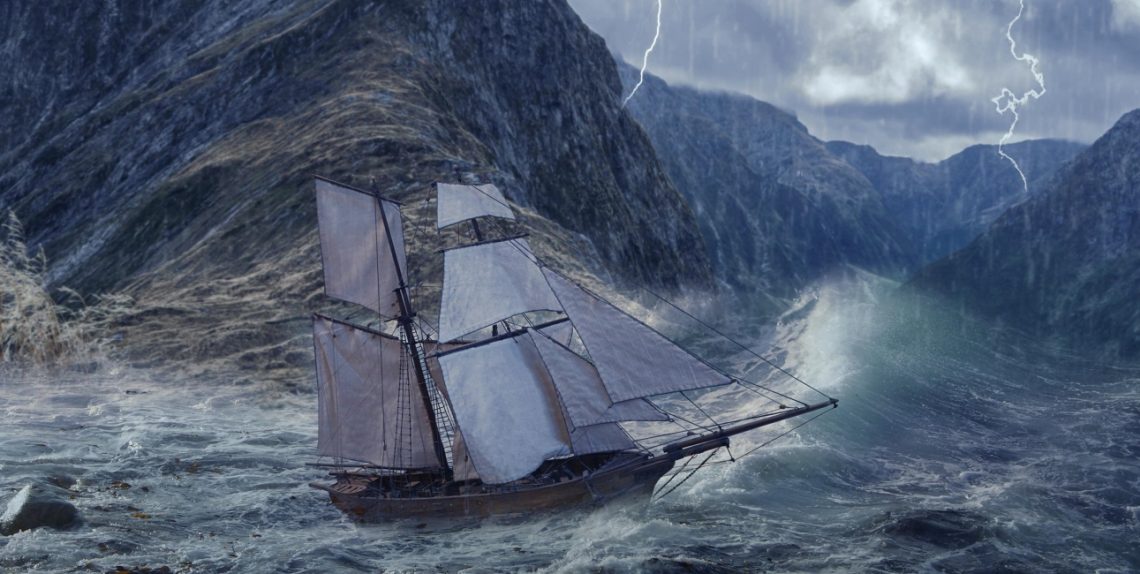 Boat in a storm, the authority of Jesus